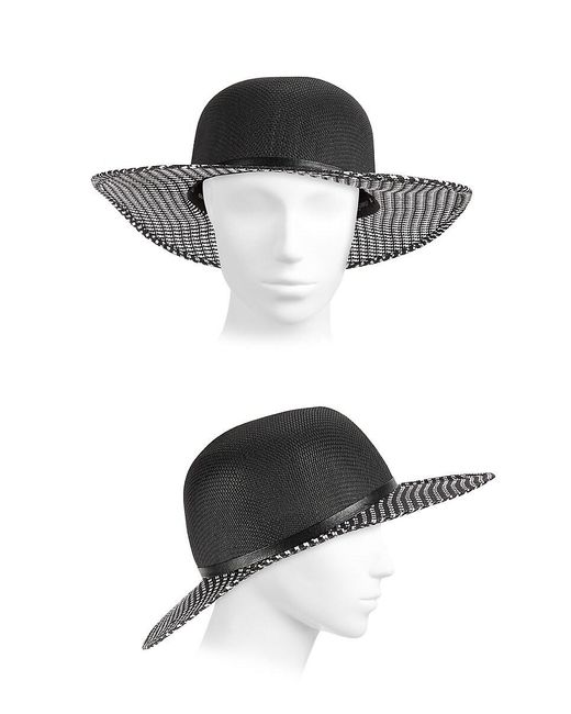 Karl Lagerfeld Black Herringbone Sun Hat