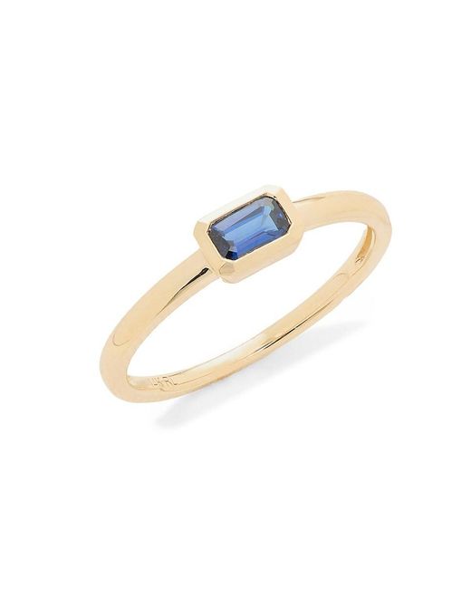 Saks Fifth Avenue White 14k Yellow Gold & Sapphire Band Ring