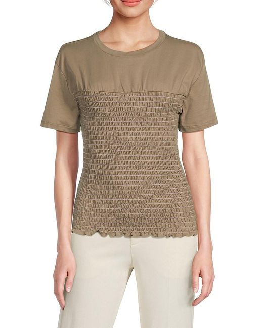 Rag & Bone Multicolor Smocked Cotton T-Shirt