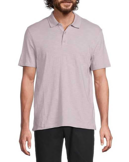 Vince Purple Solid Short Sleeve Polo for men