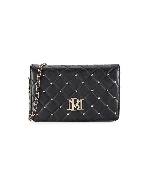 Badgley Mischka Studded Diamondquilted Crossbody Bag in Black Lyst