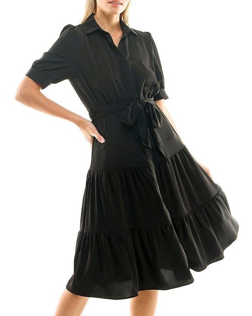Nicole miller best sale long black dress