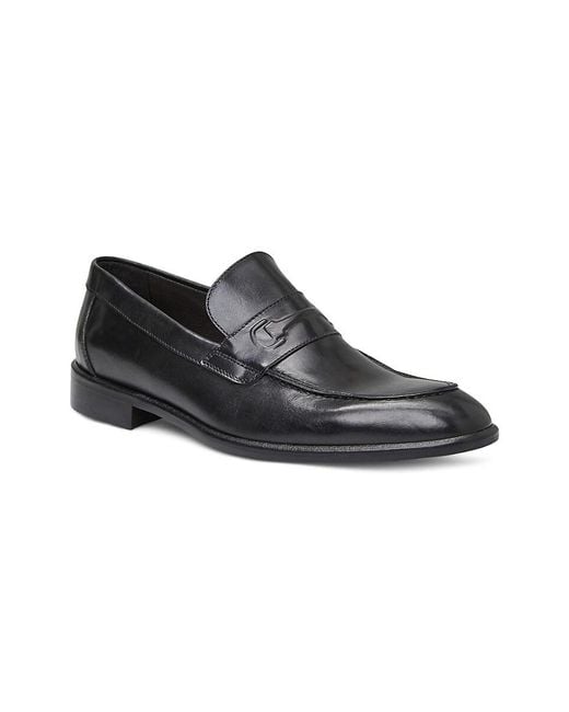 Bruno Magli Black Seth Leather Bit Loafers for men