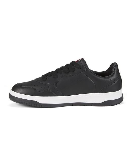 Bally Black Logo Leather Low-Top Sneakers for men