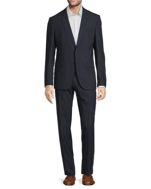 BOSS by Hugo Boss Black Slim Fit Virgin Wool Blend Textured Suit for men