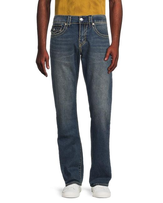 True Religion Blue Ricky Big T Flap Washed Jeans for men