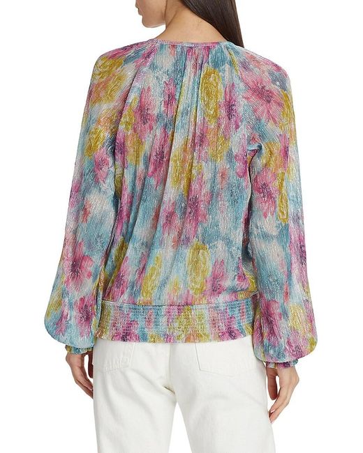 Ramy Brook Blue Hawkins Watercolor Blouse