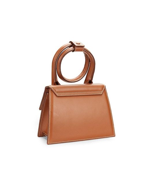 Jacquemus Brown Le Chiquito Logo Leather Top Handle Bag