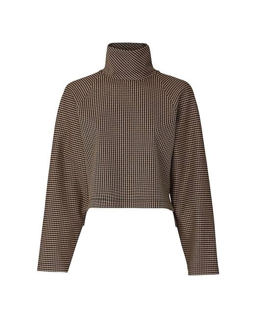 Rosetta Getty Brown Houndstooth Cocoon Top
