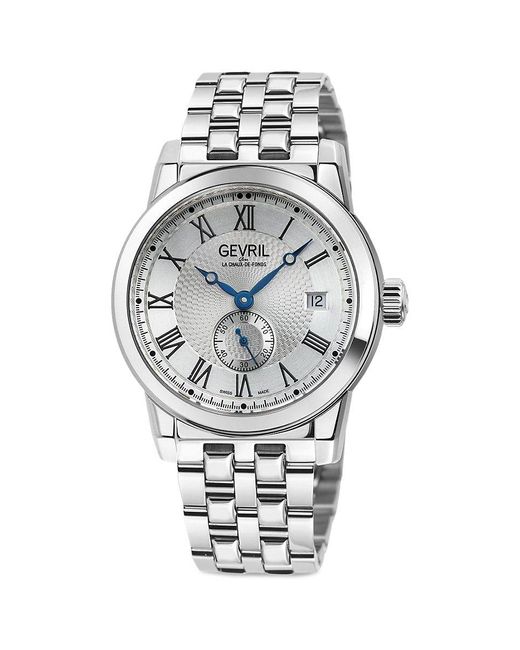 Gevril Madison 39mm Stainless Steel Automatic Bracelet Watch in Gray