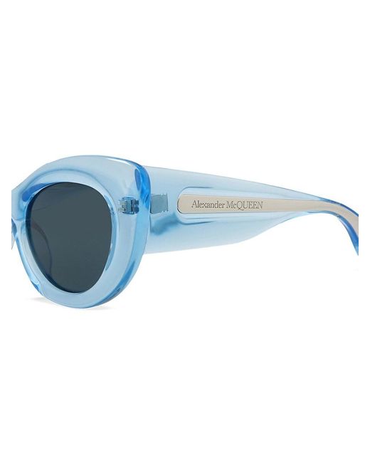 Alexander McQueen Blue 52mm Cat Eye Sunglasses