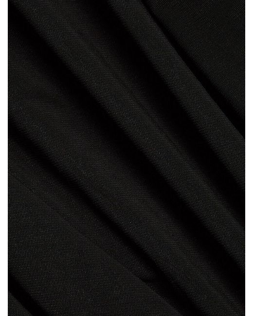 GAUGE81 Black Asimi Draped Asymmetric Minidress