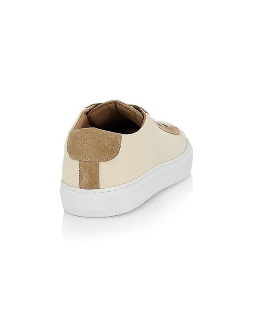 Saks Fifth Avenue White Canvas Low-Top Sneakers for men
