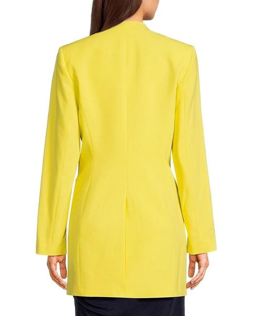 Calvin Klein Yellow Open Front Blazer