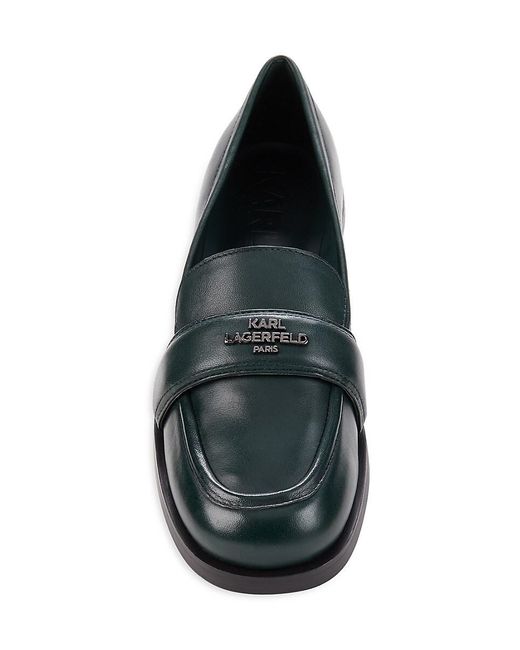 Karl Lagerfeld Black Madlen Leather Loafers