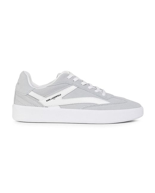 Karl Lagerfeld White Suede Side-k T-toe Low-top Sneakers for men