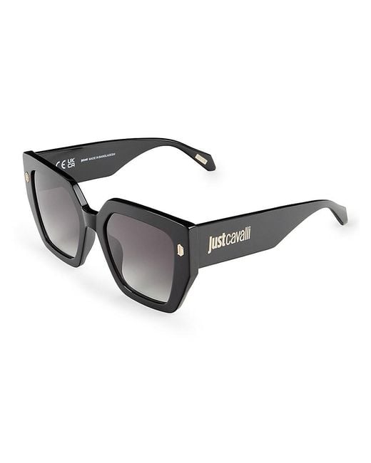Just Cavalli Gray 53mm Geometric Sunglasses