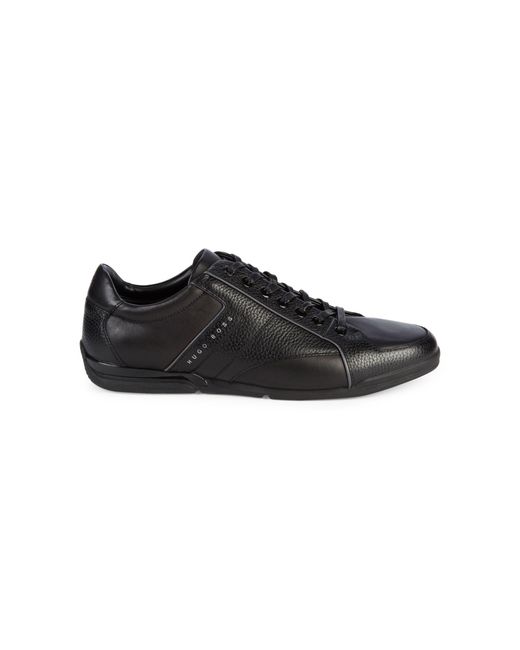 BOSS by Hugo Boss Black Saturn Leather Low-top Sneakers for men