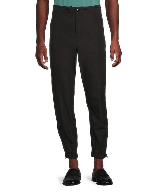 G-Star Black Flat-Front Trainer Pants for men