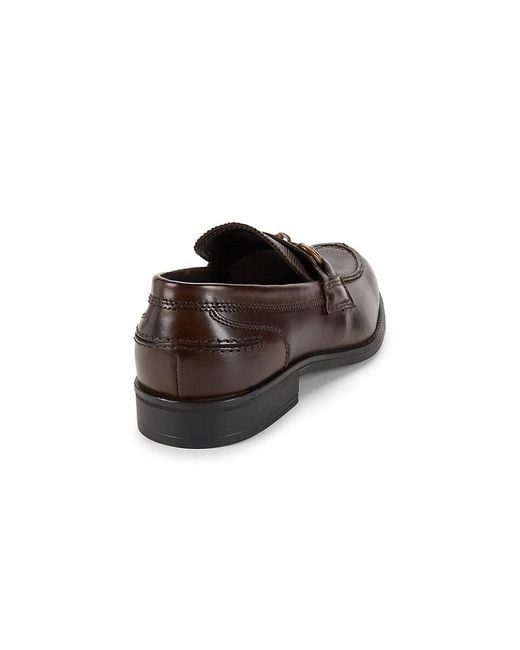 Saks Fifth Avenue Brown Ross Leather Bit Loafers for men