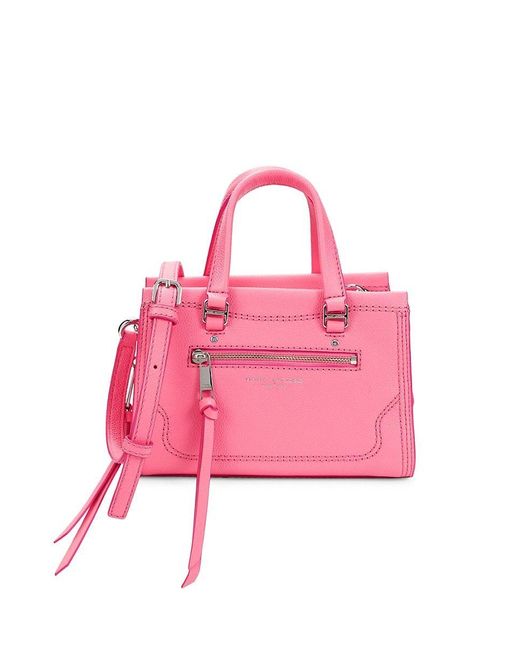 Marc Jacobs Pink Grained Leather Crossbody Satchel