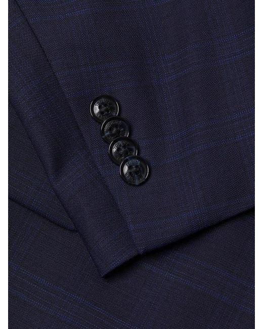 Tommy Hilfiger Blue Wool Blend Plaid Modern-fit Suit for men