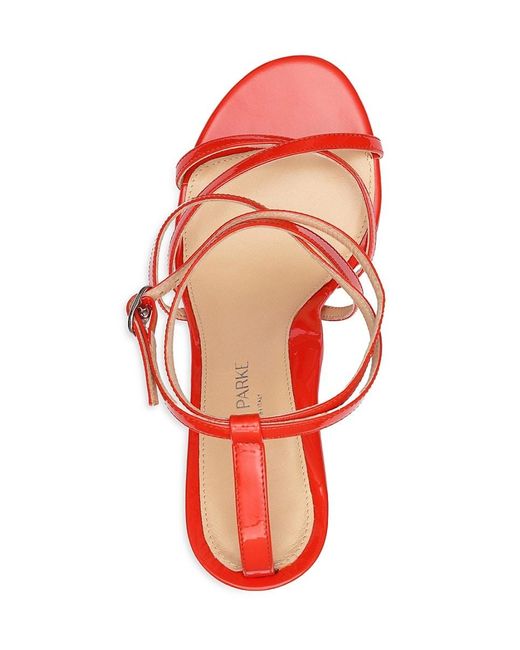 Marion Parke Pink Lottie Patent Leather Heel Sandals