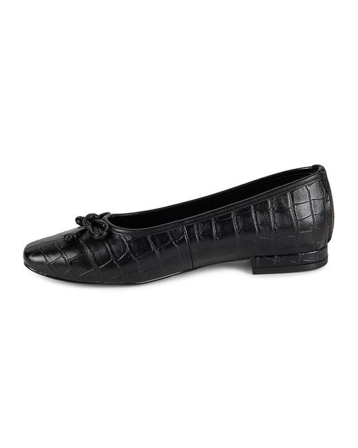 Saks Fifth Avenue Black Martine Textured Ballet Flats