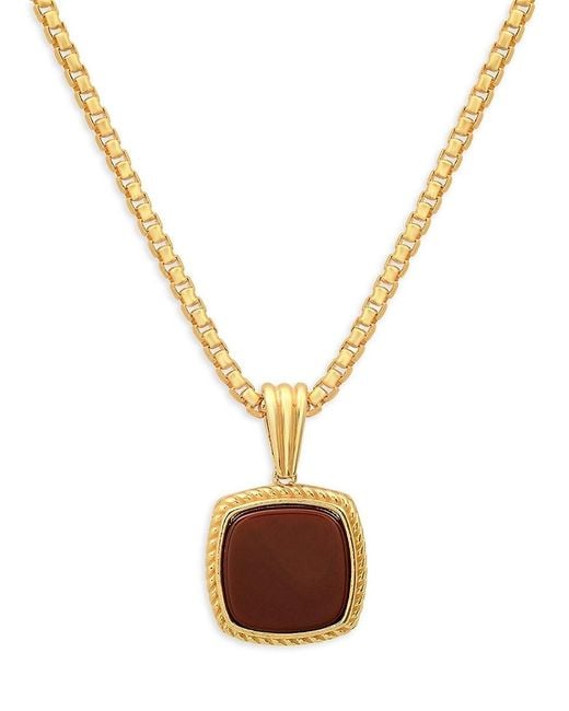 Anthony Jacobs Metallic 14k Goldplated Sterling Silver & Red Agate Pendant Necklace