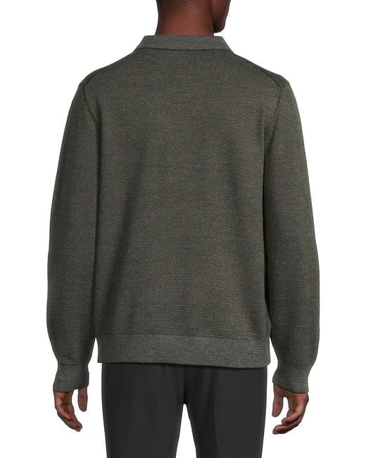 Vince Gray Birdseye Merino Wool Polo Sweater for men