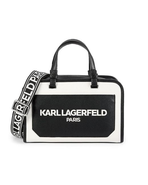 Karl Lagerfeld Black Maybelle Two Tone Crossbody Bag