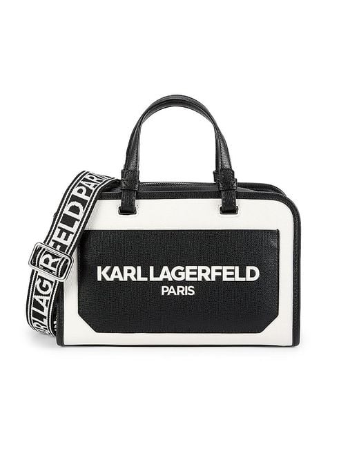 Karl Lagerfeld Maybelle Two Tone Crossbody Bag in Black Lyst Australia