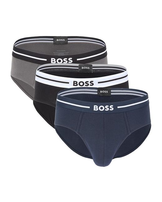 Boss Blue 3 Pack Logo Briefs for men