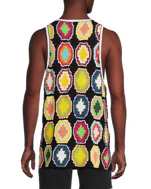 Marcelo Burlon Red Macrame Knit Tank for men