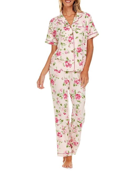 Flora Nikrooz White Gabriella 2-Piece Print Pajama Set