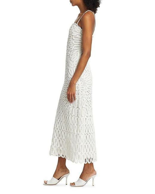 Jonathan Simkhai White Elise Crocheted Midi-Dress