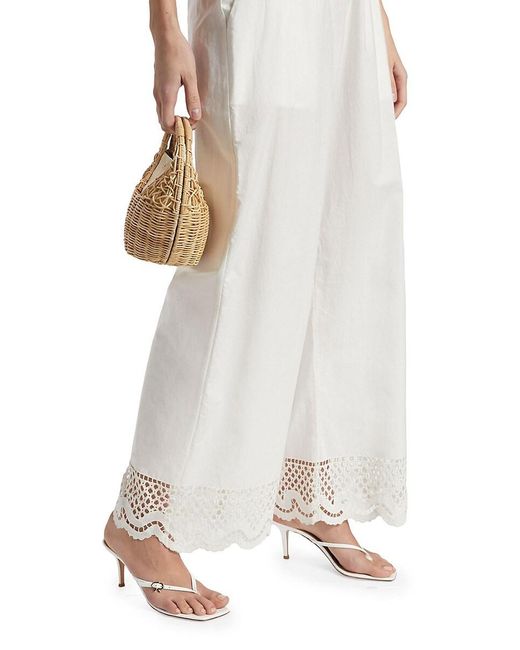 Rails White Henrik Cotton Scalloped Pants