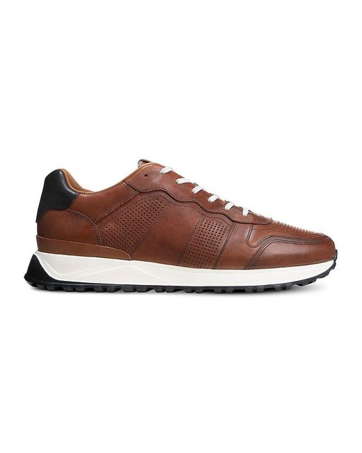 Allen Edmonds Lightyear Perforated Leather Trainers in Brown for Men | Lyst