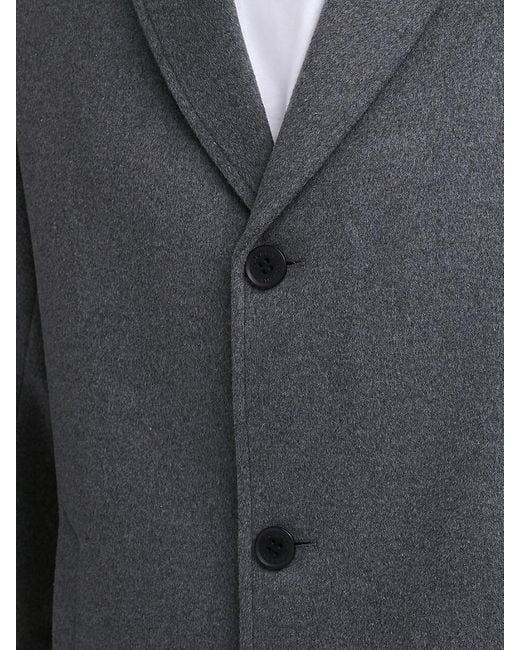 Cole Haan Black Wool-blend Notch Collar Coat for men