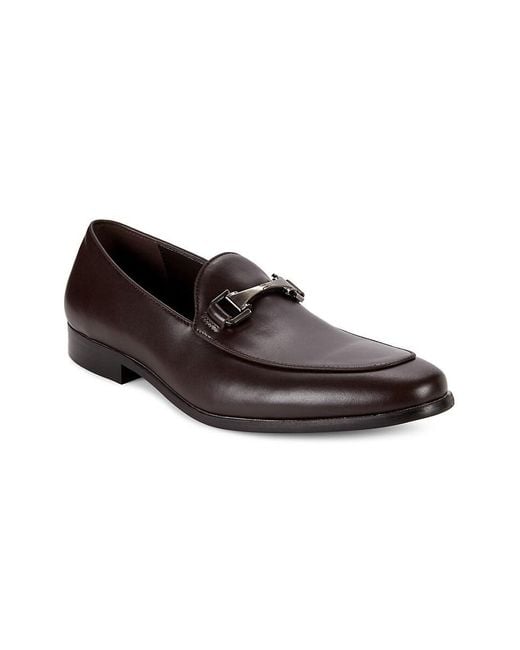 Saks Fifth Avenue Black Daniel Leather Bit Loafers for men