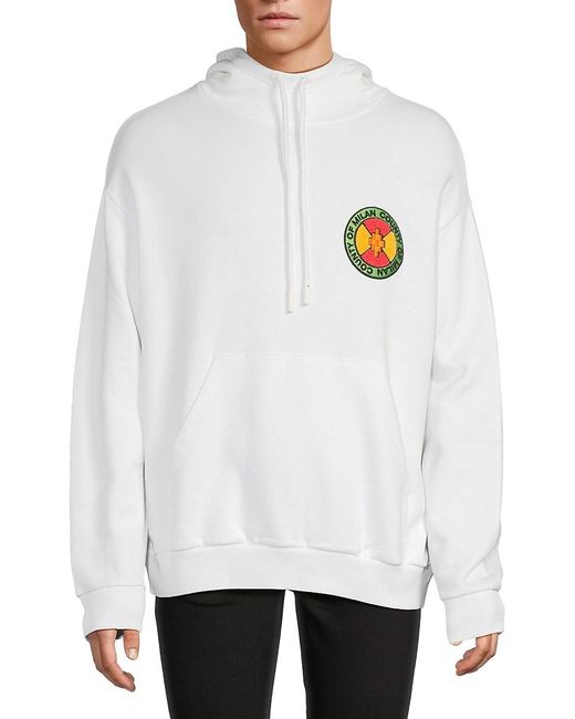 Marcelo Burlon White County Park Graphic Cotton Hoodie for men