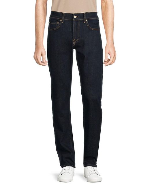 7 For All Mankind Blue Slimmy Squiggle Jeans for men