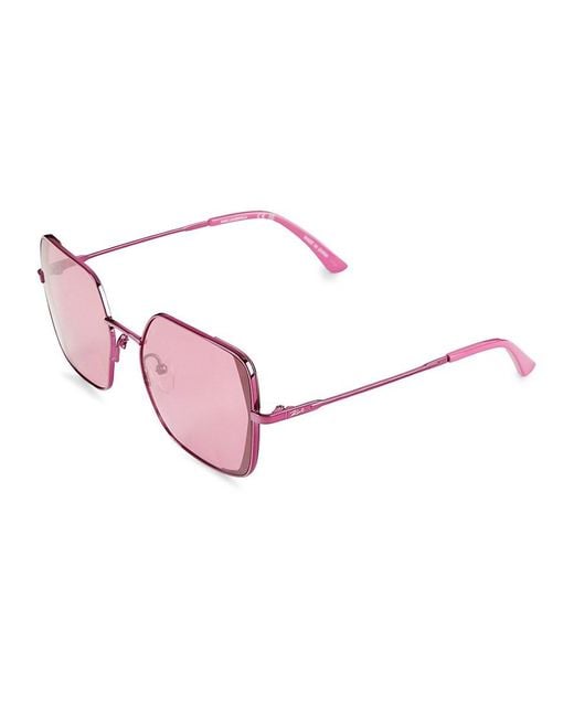 Karl Lagerfeld Blue 56mm Geometric Sunglasses