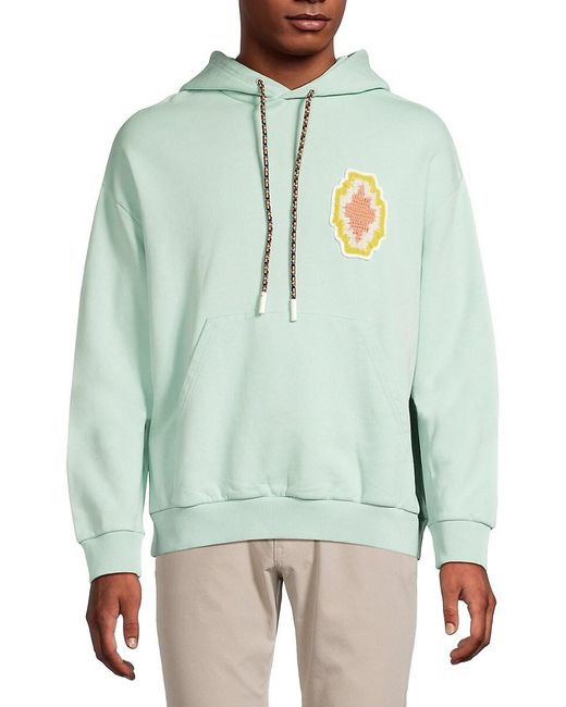 Marcelo Burlon Green Macrame Hooded Sweatshirt for men