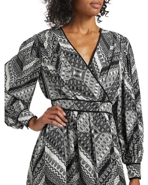 Tahari Multicolor The Caelan Printed Silk Midi-Dress