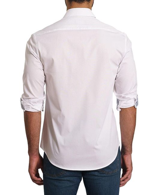 Jared Lang White 'Trim Fit Pima Cotton Blend Shirt for men