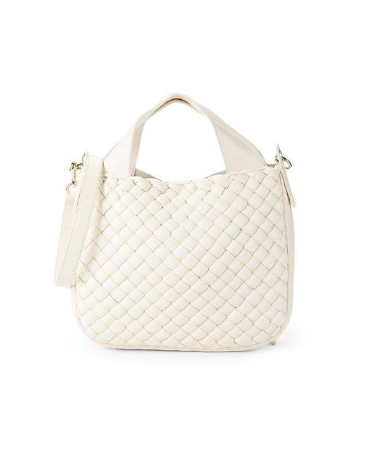 Vince Camuto Small Basket Weave Leather Tote in Natural Lyst