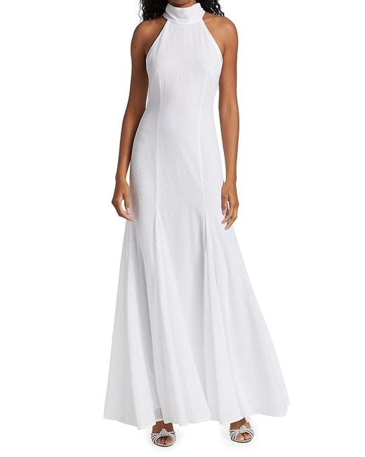 Galvan White Fortaleza Halterneck Gown