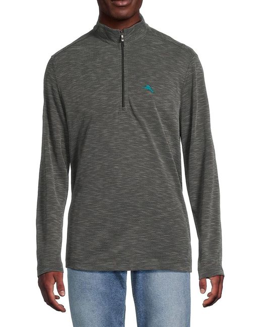Tommy Bahama Gray San Marino Half-Zip Sweatshirt for men