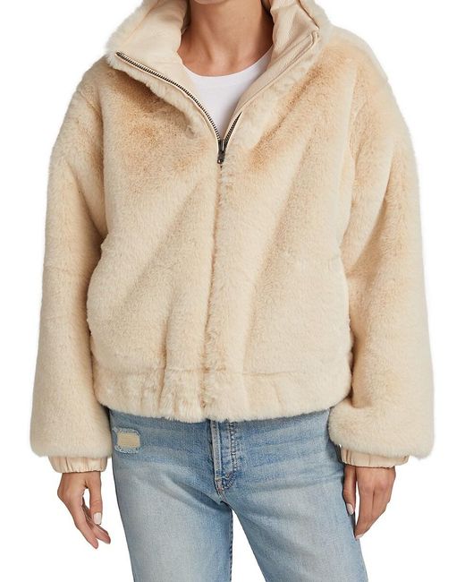 DH New York Eden Faux Fur Jacket in Ivory (White) | Lyst